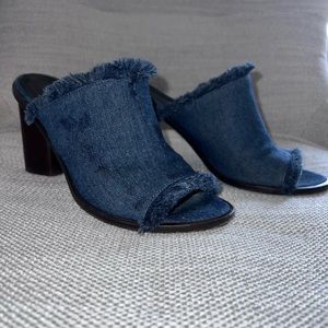 Denim Mule Heels